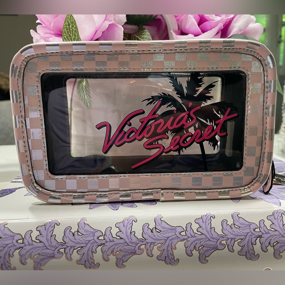 Victoria’s Secret Pink Checkered Travel Pouch Makeup Bag